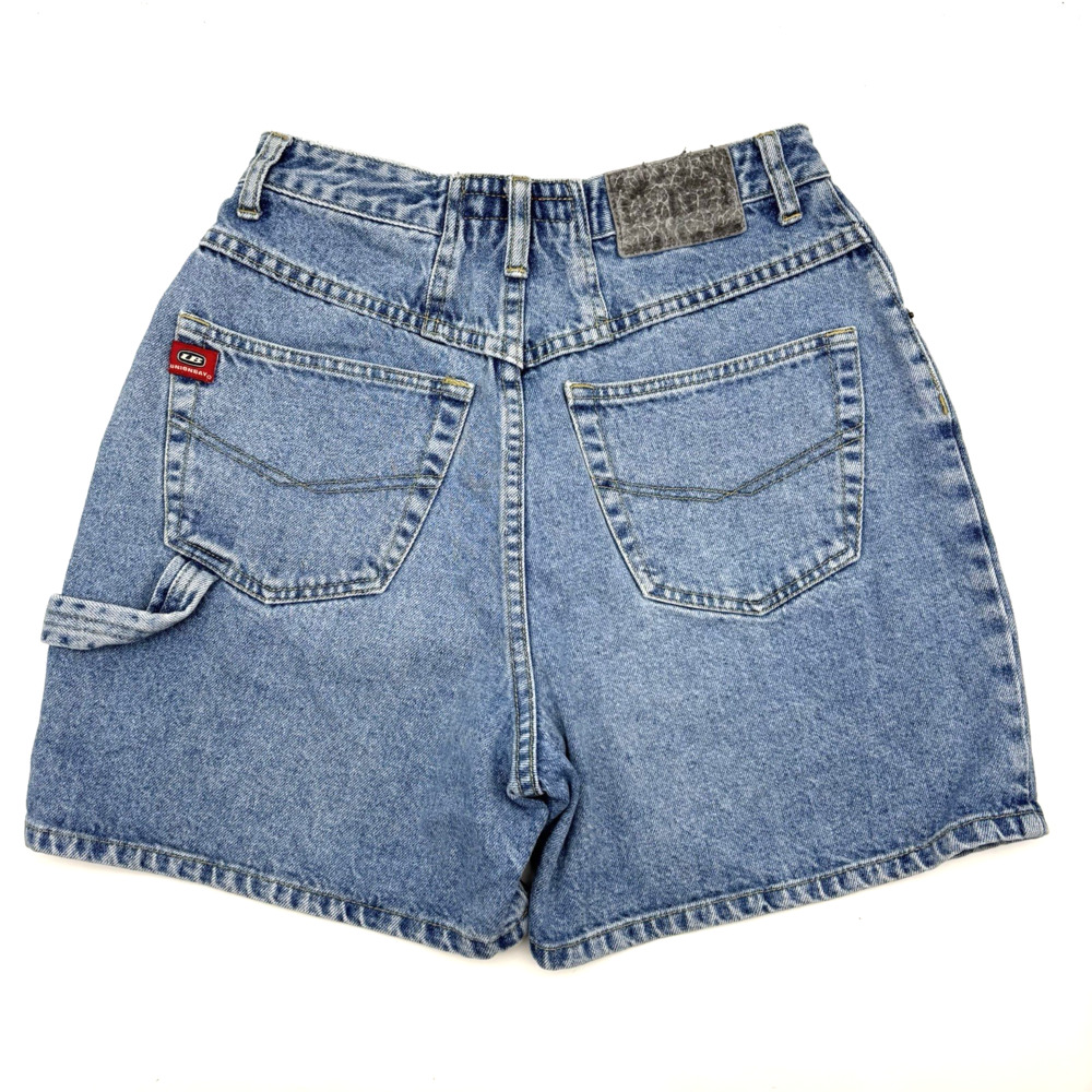 Vintage 90s Union Bay Med Wash High Rise Carpenter Loop Mom Shorts Jr 9 25x4.5"
